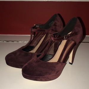 Dark Burgundy Suede Call It Spring Heels